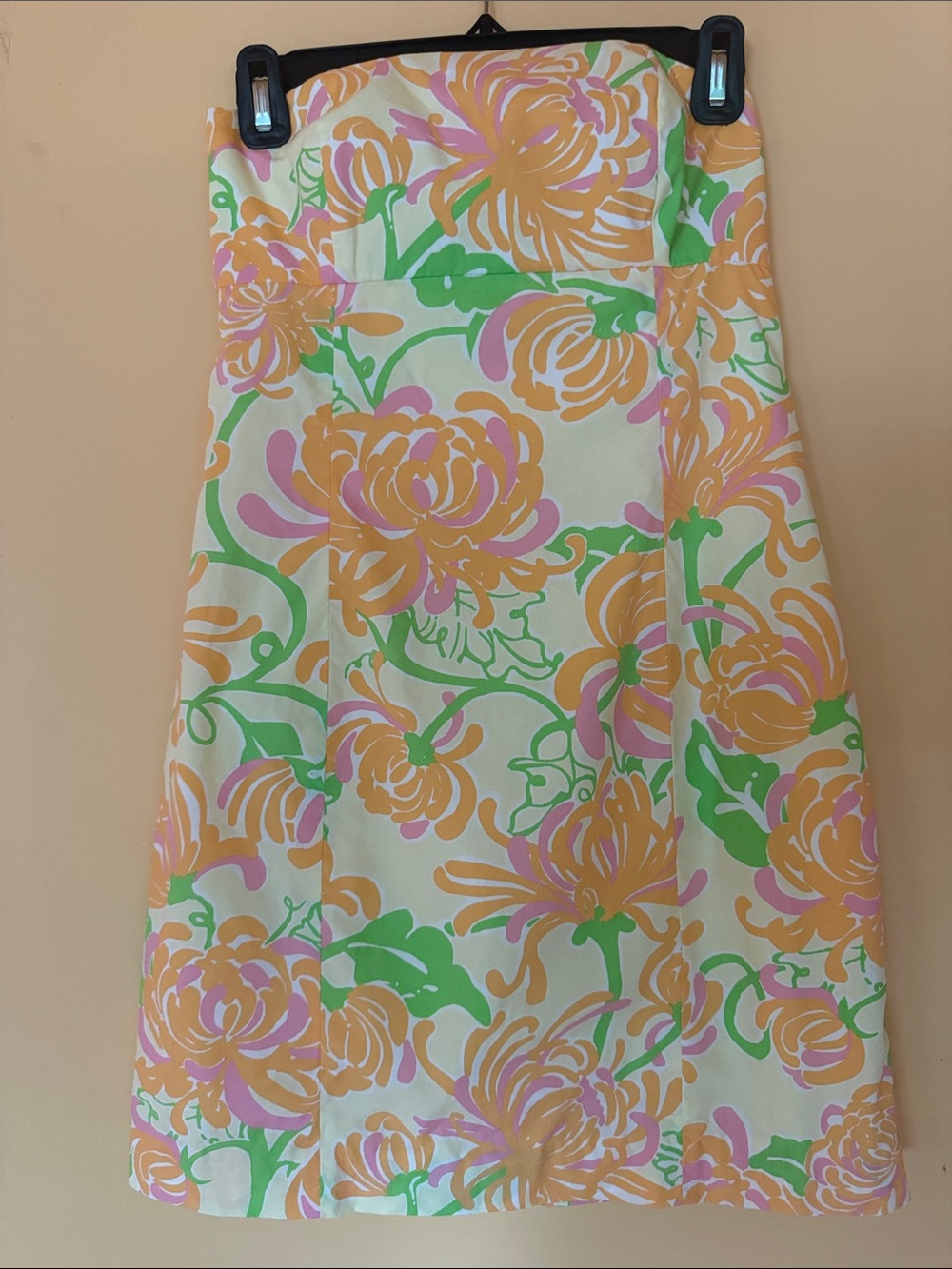 Vintage Lilly Pulitzer “LaTe Dah” Strapless Mini Dress Size 4